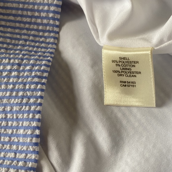 Eliza J Ruffle strap sheath dress striped seersucker size 4 - Picture 13 of 13